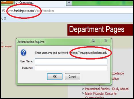 Image of a screen shot of eRaven to point out that you look at the web address